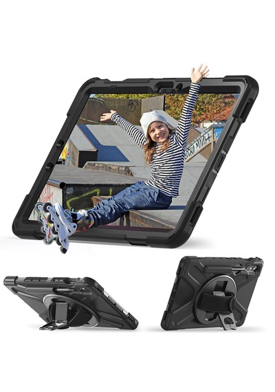 Samsung Galaxy Uyumlu Tab S10 Fe S9 S9 Fe S10 Tablet Kılıf Ayarlanabilir 360 Korumalı Omuz Askılı Standlı Koruyucu Zırhlı Kapak Tablet Kılıfı