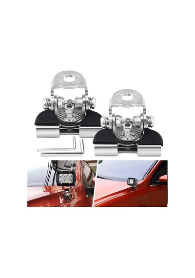 Adet-evrensel Led Işık Çubuğu Montaj Braketi Araba Offroad Kamyon 4x4 Suv A-pillar Kaput Çalışma Lambası Tutucu Kelepçe