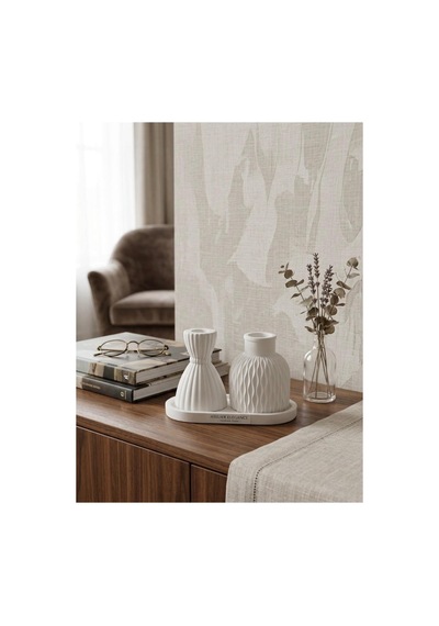 Modern Dekorasyon Vazo Şamdanlık Sunumluk Beyaz - 916723854 Beyaz