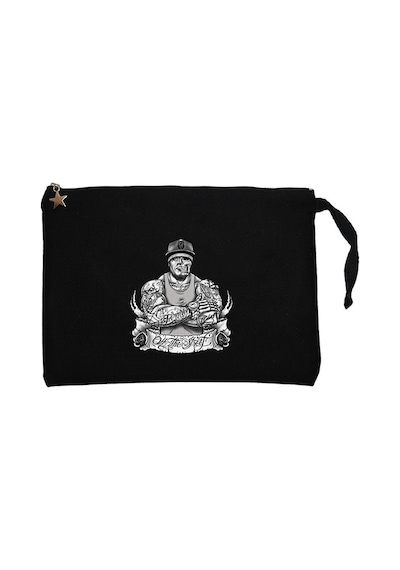 GTA All The Street Tattooed Man Siyah Clutch Cüzdan / El Çantası Siyah
