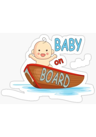 Arabada bebek var Baby On Board Sticker Etiket 19CM md12