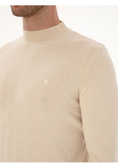 Cacharel Bej Slim Fit Pamuk Karışımlı Çeyrek Balıkçı Yaka Basic Triko Kazak Cacharel Bej Slim Fit Pamuk Karışımlı Çeyrek Balıkçı Yaka Basic Triko Kazak