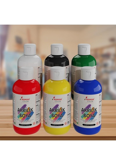 Ana Renkler Akrilik Boya 6'li Set 6x250gr Diğer