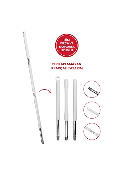 Flora Saplı Oto Fırçası Seti, Araba Otomobil Yıkama Seti, 3 Parçalı Sap + Oto Fırça + Camsil