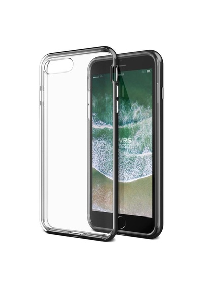 Vrs Apple Uyumlu iPhone 8 Plus/7 Plus İle New Crystal Bumper Kılıf Metallic Black