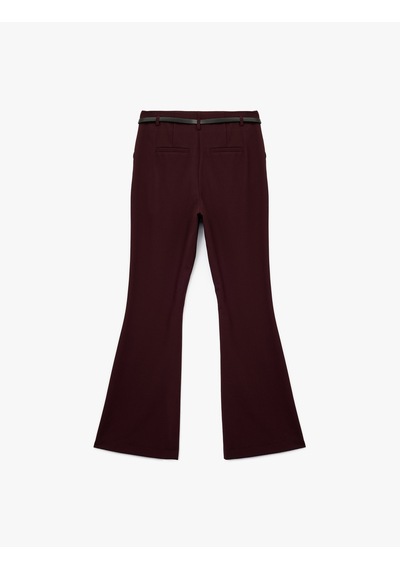 Koton Slim Fit Cepli Kemer Detaylı İspanyol Paça Kumaş Pantolon Bordo 6wak40024uw Bordo Koton Slim Fit Cepli Kemer Detaylı İspanyol Paça Kumaş Pantolon Bordo 6wak40024uw Bordo