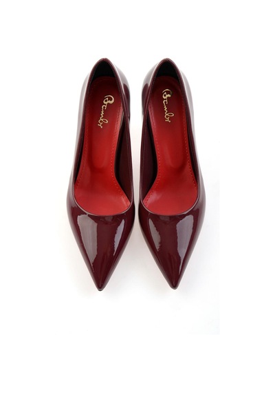 Bambi Bordo Kadın Klasik Topuklu Ayakkabı K01231083598 Bordo