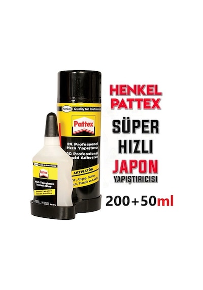 Pattex Çift Komponentli Profesyonel Hızlı Yapıştırıcı 200ML + 50 ML