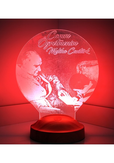 Canım Öğretmenim Atatürk, Öğretmenler Günü Hediyesi, Mezuniyet Hatırası Hediyesi, Kişiye Özel Lamba