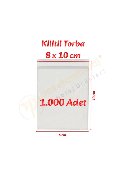 8x10 Cm. Kilitli Torba 1.000 Adet