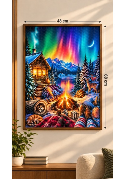 1000 Parça Kuzey Işıkları Puzzle 48 X 68 Cm Yüksek Baskı Kaliteli Eğlenceli Ve Eğitici Puzzle