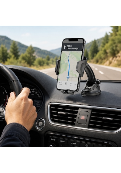 Hepu Hp-a11 Cam Tipi Araç Telefon Tutucu Güçlü Vantuzlu Ayarlanabilir Kompakt Tasarım