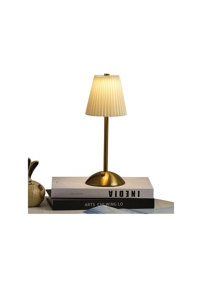 Morponi Luna Plise Gold Abajur Şarj Edilebilir Bej Bej