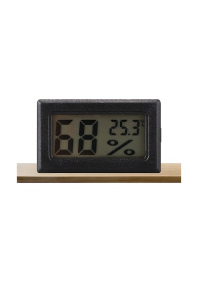 Elektromall Mini Lcd Dijital Kablosuz Elektronik Termometre Higrometre Sıcaklık Nem Ölçer Siyah