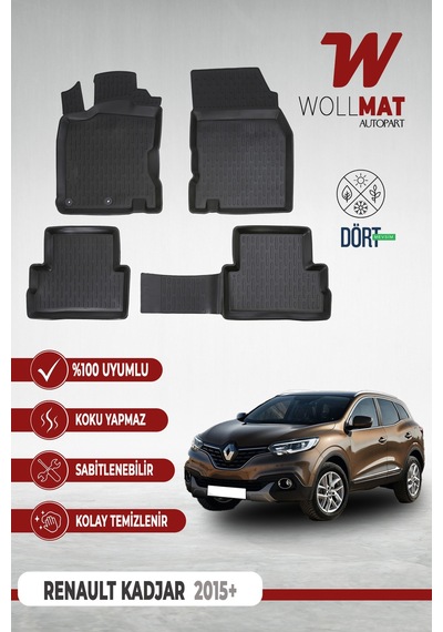 Renault Kadjar Uyumlu Paspas 2015 Sonrası 3d Havuzlu Paspas Seti