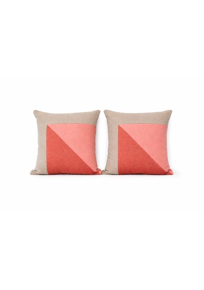 Faralya Life Parçalı 2 Li Kırlent Kılıfı 45x45 Cm Dekoratif Koltuk Yastık Kılıfı Modern Salon Dekoru Açık Pembe