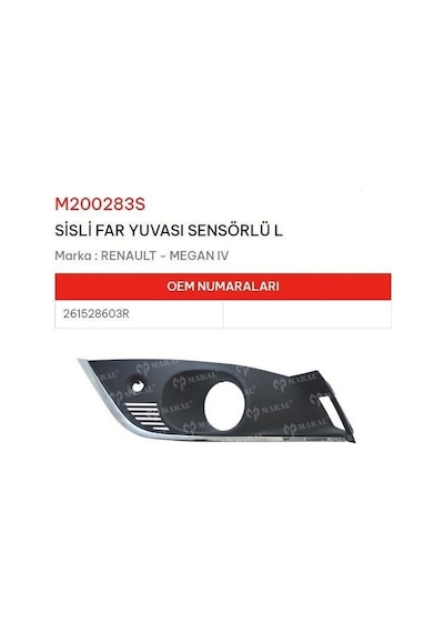 Sis Far Yuvası Sensörlü Sol Megane Iv
