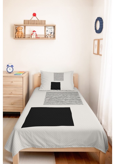 Siyah Geometrik Genç Odası Tek Kişilik Pike Takımı - Modern Çizgili 160x220 Cm Kapitone Yatak Örtüsü Kremamsı Patika Dokunuşu Siyah Geometrik Genç Odası Tek Kişilik Pike Takımı - Modern Çizgili 160x220 Cm Kapitone Yatak Örtüsü Kremamsı Patika Dokunuşu