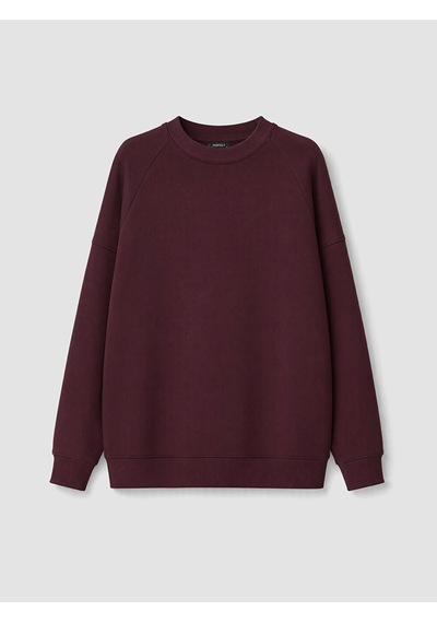 Lcw Modest Mürdüm Oversize Kadın Kalın Sweatshirt Tunik