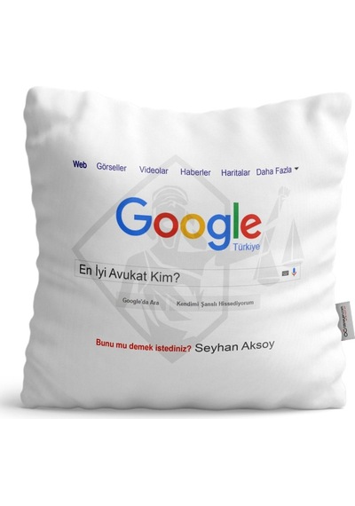 Kişiye Özel Google En Iyi Avukat Beyaz Saten Yastık - 1