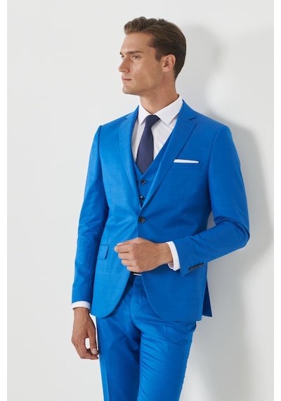 AC&Co / Altınyıldız Classics Ekstra Slim Fit Mono Yaka Pick Desenli Yelekli Takım Elbise 4A3122200009SKS Saks