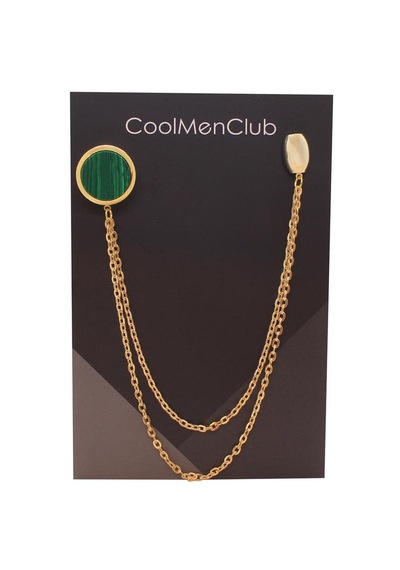 Coolmenclub Doğal Taş Ceket Yaka İğnesi Gold