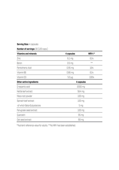 Scitec Testo Punch Daa Aspartic Acid+maca+fenugreek 120 Caps