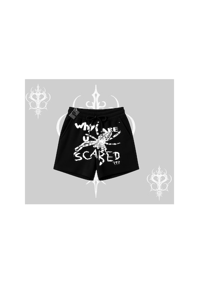 Tarzsokak Beyaz Kayık Yaka Sweatshirt Why Are U Scared Siyah
