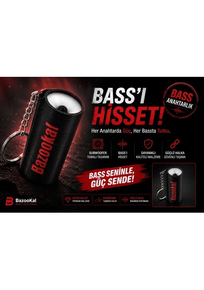 Bass Anahtarlık , Tüp Subwoofer Anahtarlık - Silindir Bass Şeklinde Araba Anahtarlığı