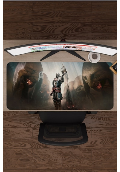 Dark Souls Kaymaz Dikişli Kauçuk Oyuncu Mousepad V4 - 90x40 Xxl Gaming Mouse Pad Fare Altlığı