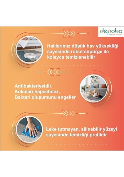 Şönil Kaymaz Pamuk Tabanlı Yıkanabilir Antibakteriyel Çocuk Halısı 160x230 Çok Renkli