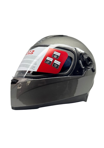 Kask Bgc Full Face Vizörlü Kask Metalik Gri