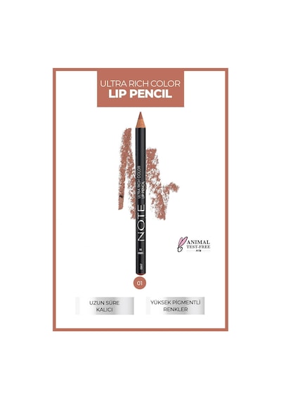 Note Cosmetique Ultra Rich Color Lip Pencil Dudak Kalemi 01 Sandy - Nude