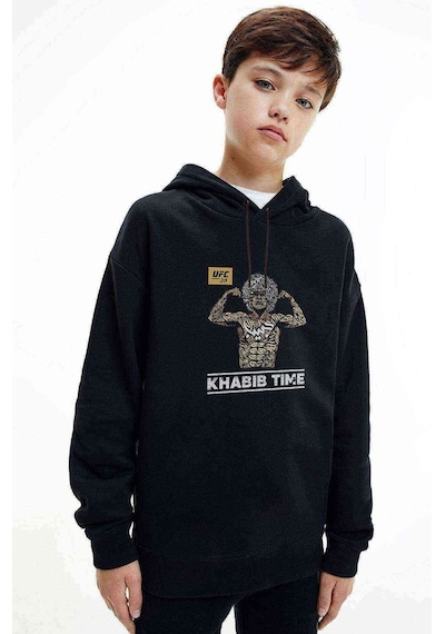 Tshirthane Ufc Khabib Time Baskılı Unisex Çocuk Kapüşonlu Siyah Sweatshirt