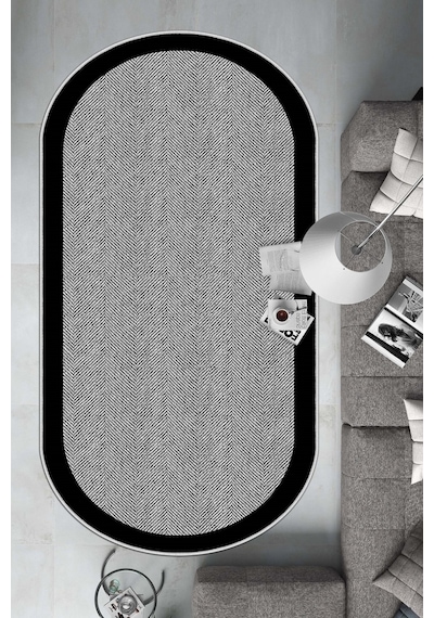 West Home Dijital Baskı Yıkanabilir Kaymaz Taban Oval Mutfak Halısı Salon Halısı Ve Yolluk Wh 445 Grey Oval