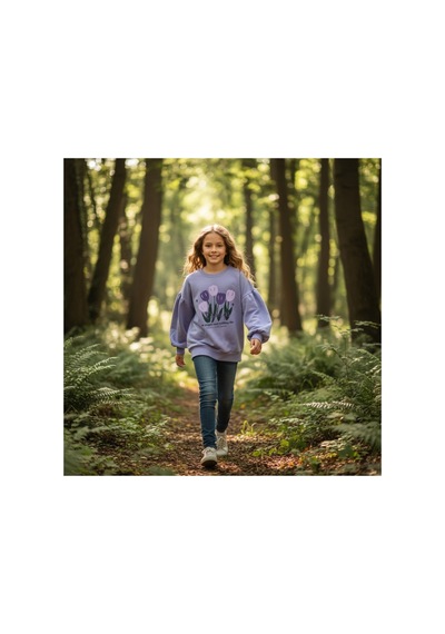 Fesshera Kids Kız Çocuk Sweatshirt Balon Kol Baskılı Oversize Pamuklu Sweatshirt / Geniş Kalıp Uzun Kollu Tişört Mor Fesshera Kids Kız Çocuk Sweatshirt Balon Kol Baskılı Oversize Pamuklu Sweatshirt / Geniş Kalıp Uzun Kollu Tişört Mor
