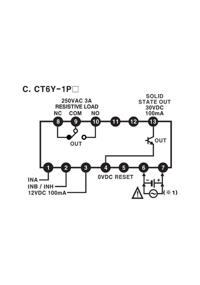 Autonics Ct6y-1p4 ,72x36mm 110v..220vac Kontak-1a1k 6-hane Sayıcı/zaman Röle