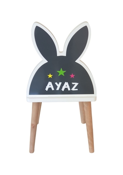 Liva Ahşap Çocuk Sandalye Tvs01 Gri Tavşanlı