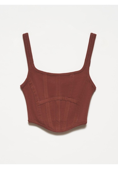 Dilvin 3793 Korse Top-kahve-4307 Kahve