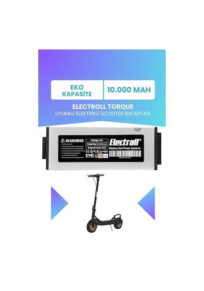 Electroll Torque Uyumlu Batarya Eko Kapasite 48v 10.000 Mah Elektrikli Scooter Bataryası