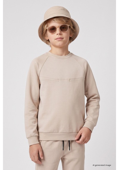 TOMMYLIFE Bej Standart Fit Basic Dikiş Detaylı Erkek Çocuk Eşofman Takım - 11325 TOMMYLIFE Bej Standart Fit Basic Dikiş Detaylı Erkek Çocuk Eşofman Takım - 11325
