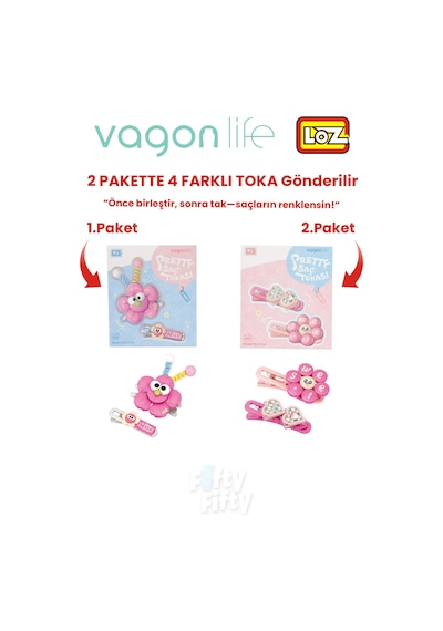 4'lü Saç Toka Seti Önce Birleştir,sonra Tak 2 Paket 4 Adet Gönderilir Yapı Toka Seti Ff 7113-7134