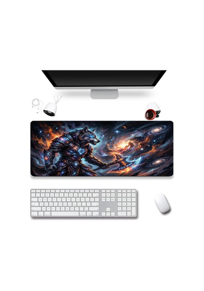Sonictouch Kurt Savaşçı Siyah Dikişsiz Pürüzsüz Sıvı Geçirmez Xxl Gamer Klavye Mousepad 40x90cm