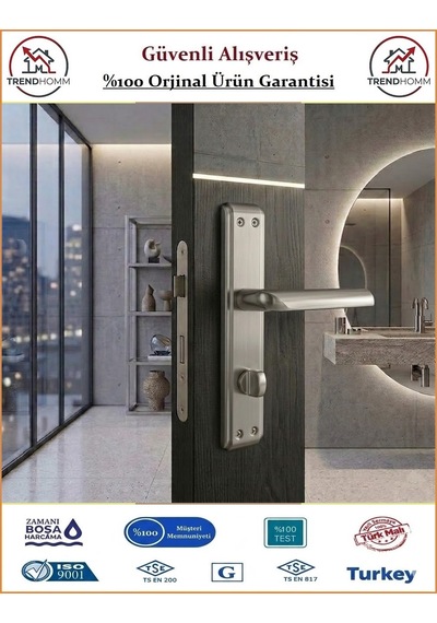 Sofuoğlu Nil Aynalı Kapı Kolu - Nikel Saten - Wc Banyo - Sol
