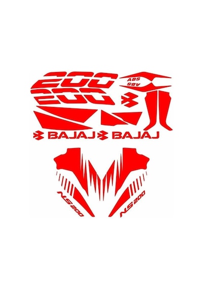 Bajaj Pulsar Ns200 Uyumlu Kırmızı Sticker Set Standart