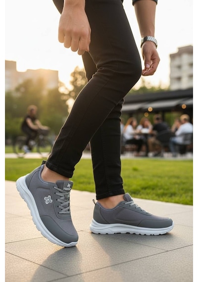 Legan Bağcıklı Spor Sneakers Erkek Ayakkabı Füme