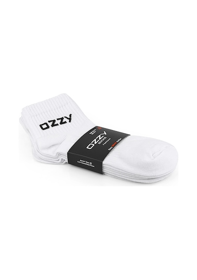 Ozzy Socks 3 Çift Kısa Konçlu Tenis Spor Çorabı Beyaz Paket Beyaz