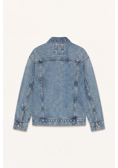 Defacto Polo Yaka Mavi Jean Ceket Erkek Çocuk B6477a826spnm28 Mavi-nm28