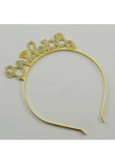 Partivitrini Bride To Be Parlak Taşlı Gold Metal Bekarlığa Veda Partisi Taç