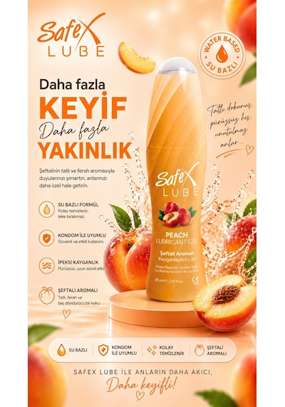 Safex Lube Kayganlaştırıcı Jel Şeftali 3 x 85 ML